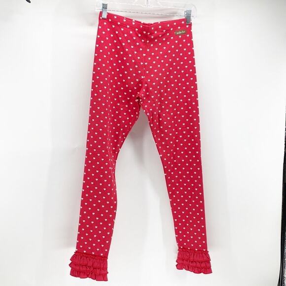 GIRLS MATILDA JANE Brilliant daydream I Heart You Leggings polka dot red ruffles - Picture 2 of 9